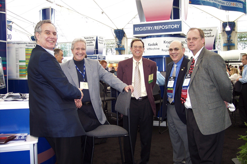 A successful 2006 IHE-PCD showcase, left to right, Elliot Sloane, Jack Harrington, Manny Furst, Ray Zambuto and Todd Cooper