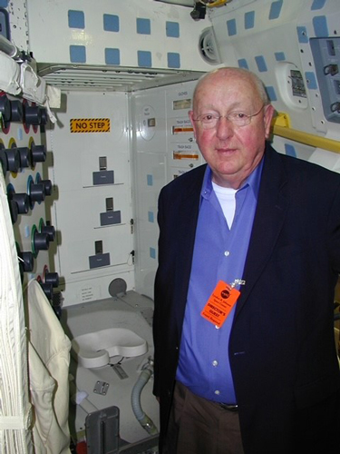 During a tour at Johnson Space Center, in 2005