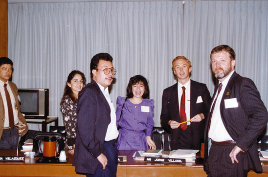 Steve (far right) with other faculty at ACCE/WHO/PAHO’s first Advanced Clinical Engineering Workshop (ACEW) held in DC in 1991
